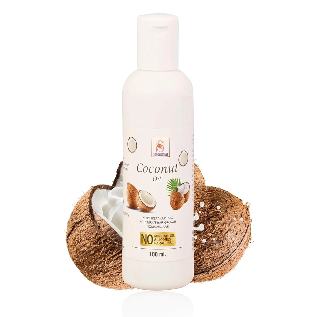 Coconut Hair Oil 100ml with Paddle Hair Brush Comb Set for Hair Growth Hair Fall Control Scalp Nourishment Smooth Detangling Hair Care Kit for Men Women India image 2