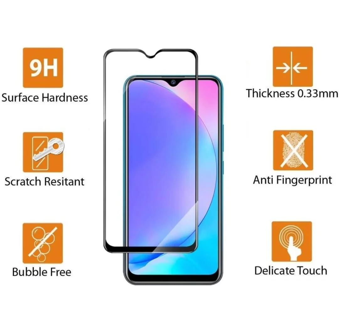 Full Cover 9H Tempered Glass Screen Protector for Android Smartphone Notch Display Edge Protection Anti Scratch HD Clear Bubble Free Mobile Screen Guard image 2