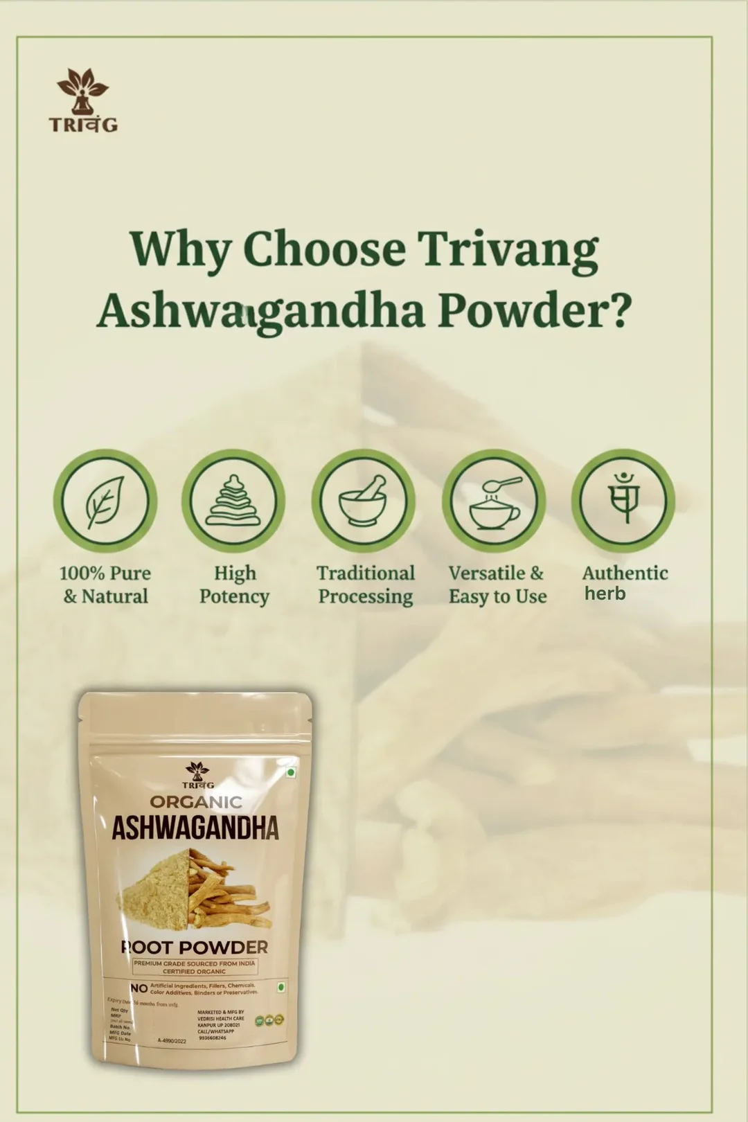 Ayurvedic Ashwagandha Safed White Musli Kaunch Seed Shatavari Herbal Wellness Powder Combo Pack 4 Natural Immunity Stamina Vitality Supplement India image 2