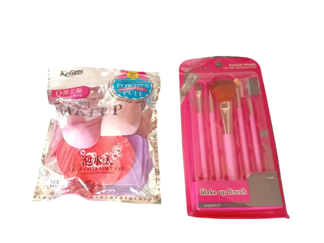 Professional Makeup Brush Set with Beauty Blender Powder Puff Kit – Soft Cosmetic Face Brushes for Foundation Blush Eyeshadow Eyebrow Makeup Tools for Women Girls image 1