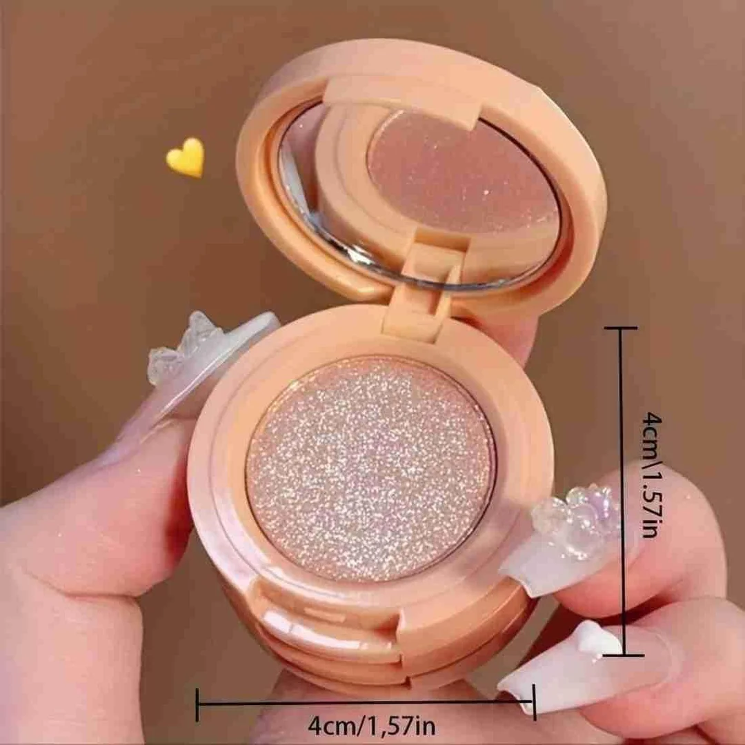 4 Shade Shimmer Highlighter Palette Face Illuminator Compact Powder Glow Makeup Kit for Women Girls Multi Colour Radiant Highlight Powder for Cheeks Nose Brow Bridal Party Makeup image 1