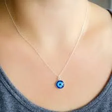 Premium Blue Evil Eye Protection Pendant Necklace for Women Girls Gold Plated Chain Nazar Suraksha Jewellery Anti Evil Protection Fashion Gift India Stylish Daily Wear image 2