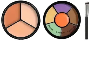 Full Coverage Concealer Colour Corrector Contour Palette Cream Face Makeup Kit for Dark Circles Blemishes Acne Spots Highlighting Contouring Multi Shade Professional Base Makeup Palette thumbnail 2