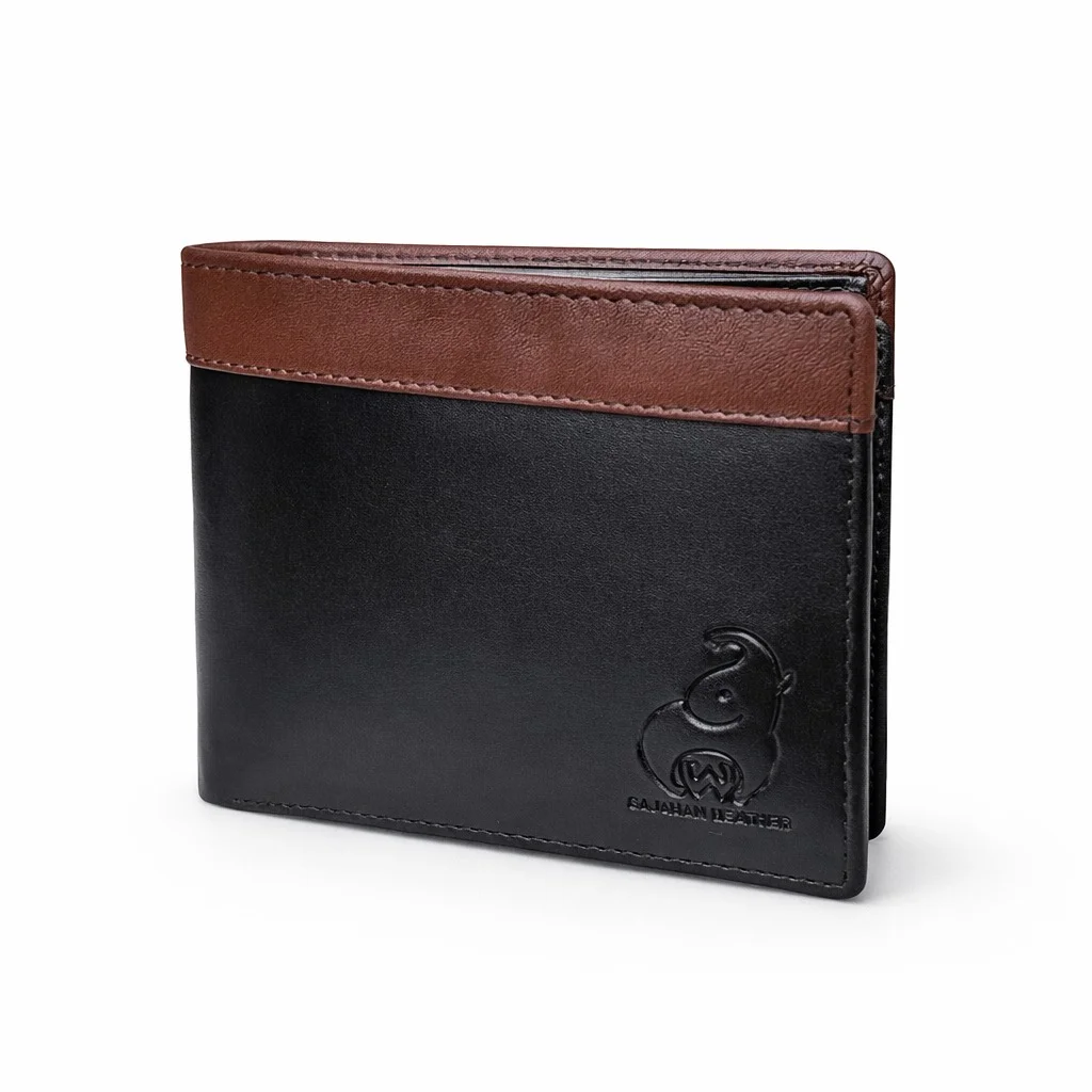 Sajahan Leather Premium Men Bi Fold Wallet Black Brown Genuine Leather RFID Blocking Slim Card Holder Cash Wallet for Men Stylish Leather Wallet India image 1