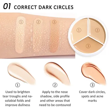 Professional 6 Color Concealer Palette Long Lasting Colour Corrector Cream Makeup Kit for Dark Circles Acne Spots Blemishes Contour Highlight Waterproof Full Coverage Face Makeup Palette thumbnail 2