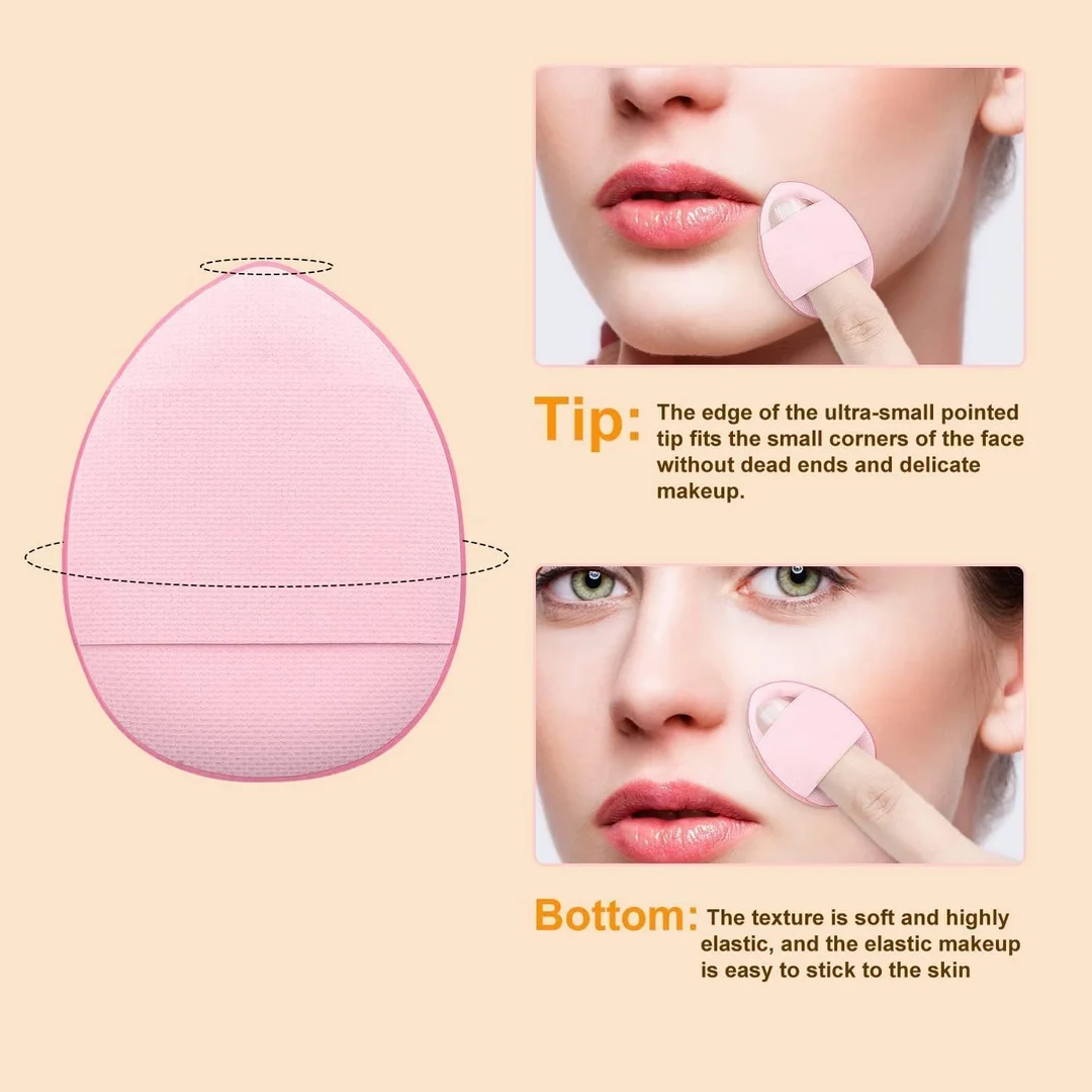 Mini Finger Powder Puff Makeup Applicator Set Multicolour Soft Cosmetic Finger Sponge Blender for Foundation Concealer Loose Powder BB Cushion Makeup Tool Pack image 4