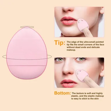 Mini Finger Powder Puff Makeup Applicator Set Multicolour Soft Cosmetic Finger Sponge Blender for Foundation Concealer Loose Powder BB Cushion Makeup Tool Pack thumbnail 3