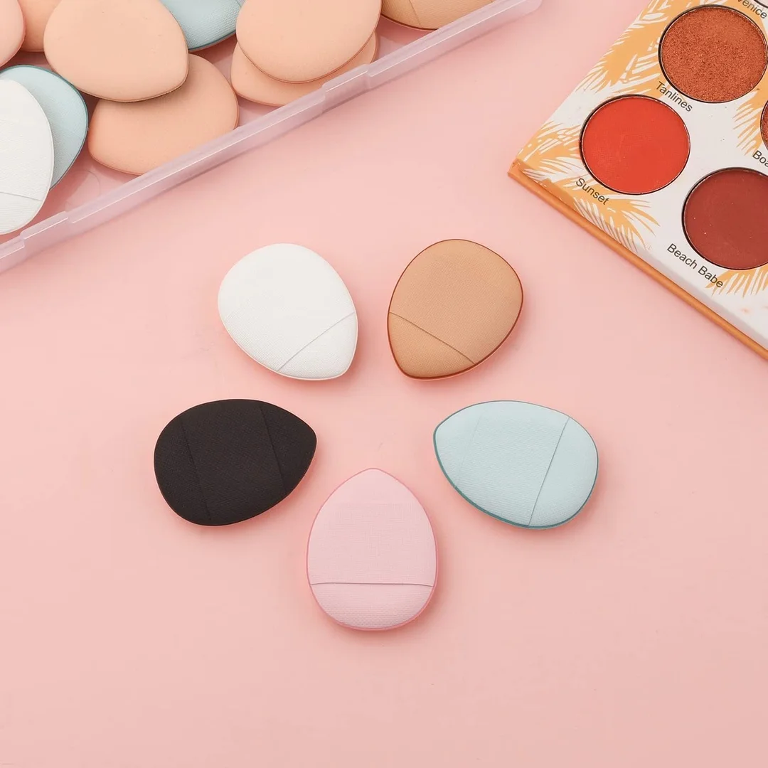 Mini Finger Powder Puff Makeup Applicator Set Multicolour Soft Cosmetic Finger Sponge Blender for Foundation Concealer Loose Powder BB Cushion Makeup Tool Pack image 1