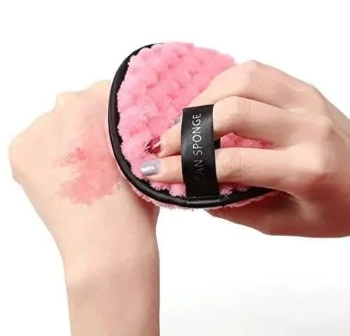 Reusable Microfiber Makeup Remover Pads Round Soft Face Cleansing Pads Washable Double-Sided Cosmetic Removal Puff for Foundation Mascara Skincare Toner Sensitive Skin image 2