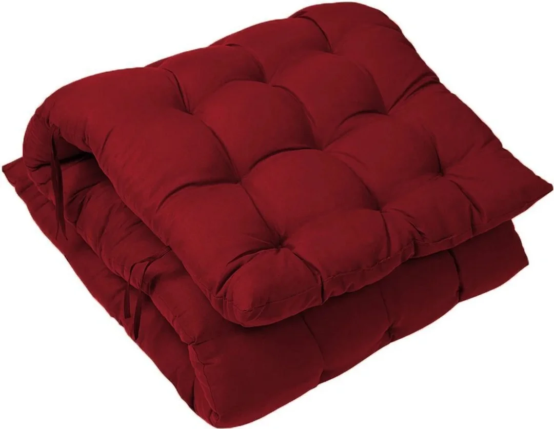 SOFT SNOOZE Microfibre Chair Pad Cushion Pack of 1 Maroon Solid Soft Luxury Seat Cushion Non Slip Dining Chair Pad Office Chair Cushion Washable Comfortable Chair Seat Pad India image 2