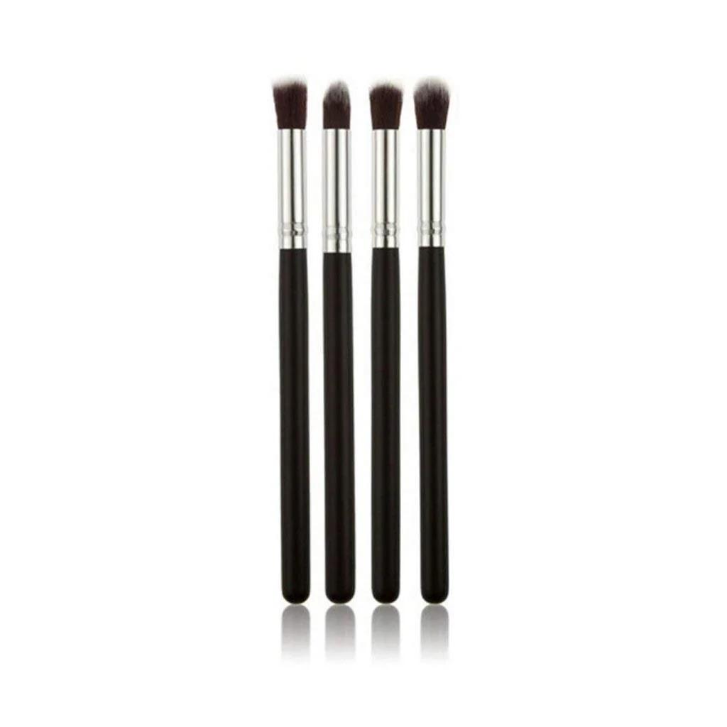 Professional 4 Pcs Eye Makeup Brush Set Eyeshadow Blending Brushes Kit Soft Synthetic Bristles Black Silver Handle Cosmetic Tools for Beginners & Makeup Artists India image 4