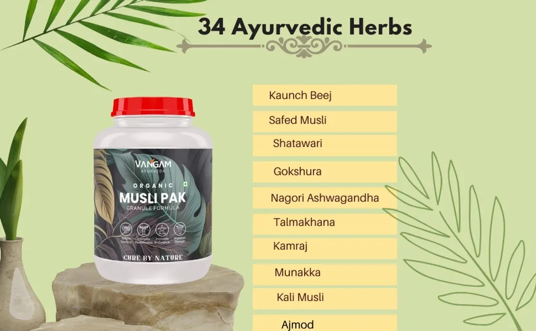 Vangam Musli Pak Ayurvedic Herbal Strength & Immunity Booster Powder 100g | Safed Musli Ashwagandha Shatavari Gokshura Rejuvenating Vitality Supplement for Men & Women image 3