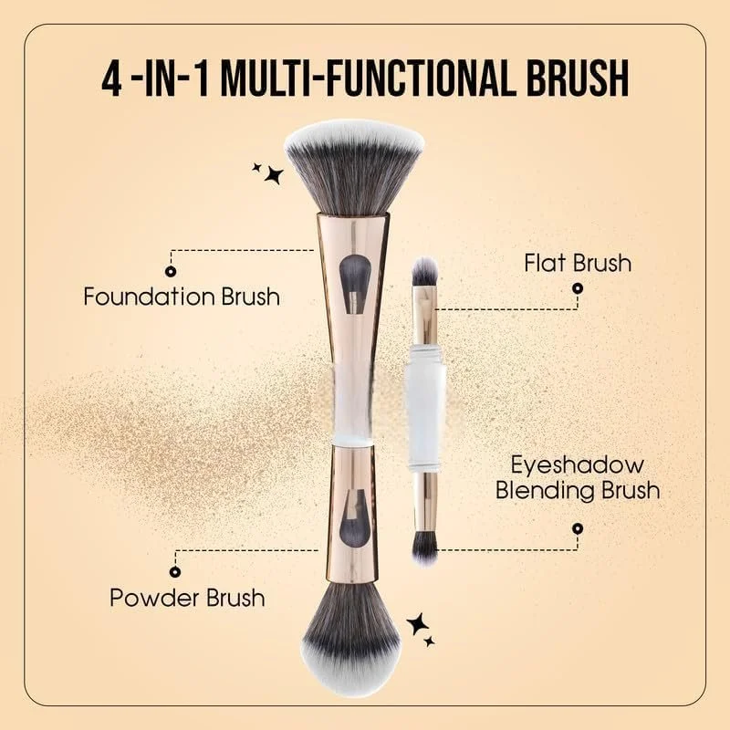 Professional Makeup Brush Set 7–15 Pcs Multi Function Face Eye Brush Kit Soft Synthetic Bristles Foundation Blending Contour Eyeshadow Tools Travel Makeup Kit India image 4