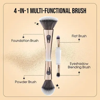 Professional Makeup Brush Set 7–15 Pcs Multi Function Face Eye Brush Kit Soft Synthetic Bristles Foundation Blending Contour Eyeshadow Tools Travel Makeup Kit India thumbnail 3