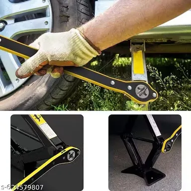 Heavy Duty Car Jack Ratchet Wrench Tool Long Handle Scissor Jack Handle Universal Steel Jack Lever Reversible Knob Tyre Changing Tool for Cars SUV India thumbnail 1