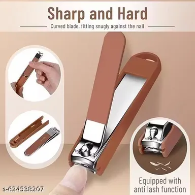 7 Pcs Stainless Steel Professional Grooming Kit Nail Clipper Set with Travel Case Brown Manicure Pedicure Tools Portable Nail Care Kit for Men Women Salon Home Use India thumbnail 2