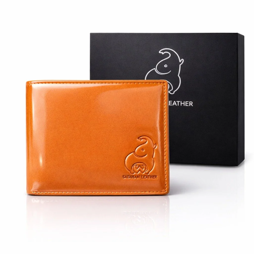 Premium SATAHAN LEATHER Brown Leather Wallet for Men and Women - Stylish, Durable, Embossed Logo - Classic Design for Everyday Use, Compact & Functional image 3