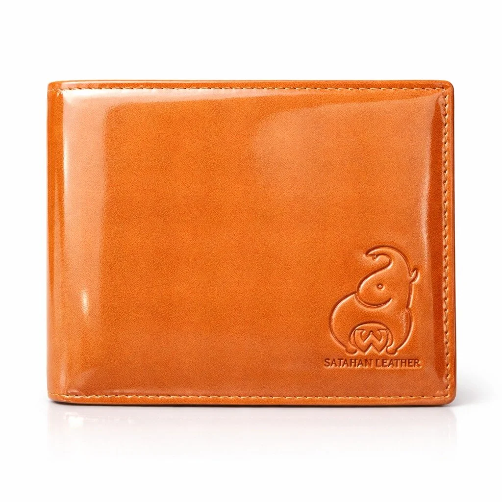 Premium SATAHAN LEATHER Brown Leather Wallet for Men and Women - Stylish, Durable, Embossed Logo - Classic Design for Everyday Use, Compact & Functional image 1