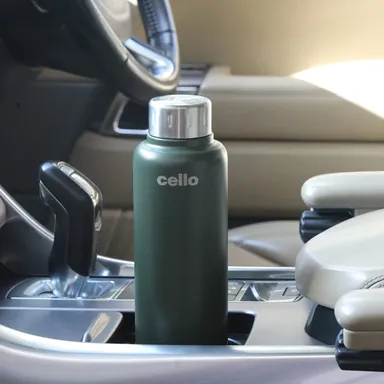 Cello Duro Top 750ml Thermosteel Insulated Flask – Leak-Proof, DTP Coated, Green thumbnail 5