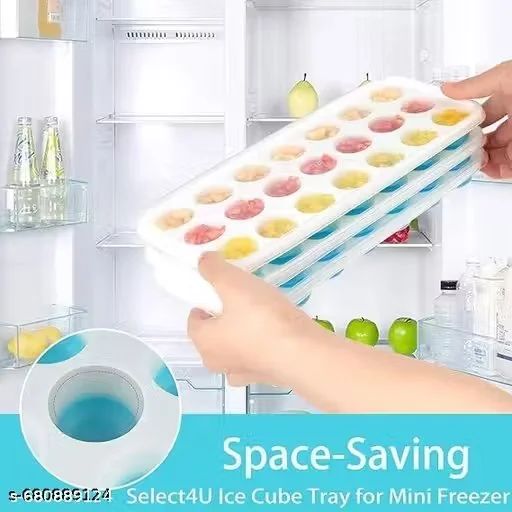 Silicone Ice Cube Trays with Lids BPA Free Easy Release Flexible Ice Tray for Freezer Stackable No Spill Ice Mold Dishwasher Safe Blue Green Set for Home Kitchen Drinks image 4