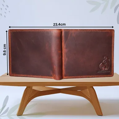 Mohan Leather Classic Brown Genuine Leather Wallet for Men with RFID Protection, Multiple Card Slots, Premium Quality Wallet for Daily Use thumbnail 1