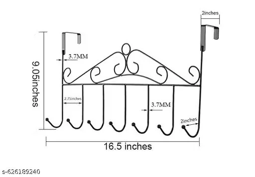 Heavy Duty Over The Door Hook Rack 7 Hook Metal Hanger For Clothes Towels Bags Coats Space Saving Door Organizer For Bedroom Bathroom Entryway Rust Resistant Black image 4