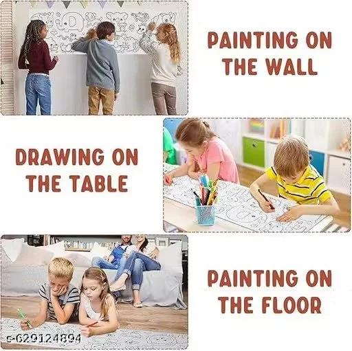 Vizaro Kids Drawing Paper Roll for Coloring Art Craft Long Sketch Roll for Children DIY Painting Activity Paper White Refill Roll for Toddler Creative Learning image 2