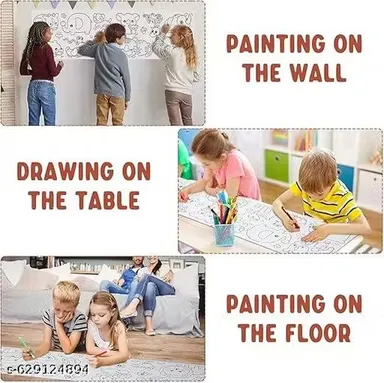 Vizaro Kids Drawing Paper Roll for Coloring Art Craft Long Sketch Roll for Children DIY Painting Activity Paper White Refill Roll for Toddler Creative Learning thumbnail 1
