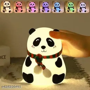 Rechargeable Silicone Panda Night Light for Kids Soft BPA Free LED Lamp 7 Colour Changing Cute Bedside Light for Baby Room Nursery Decor USB Touch Sensor Kids Gift India thumbnail 1