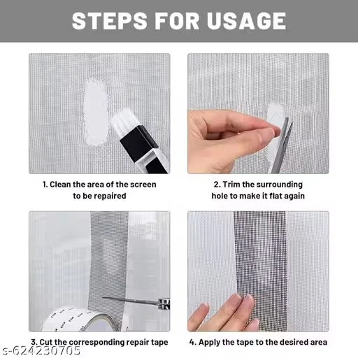 Mosquito Net Repair Tape 200cm x 5cm Strong Adhesive Waterproof Jali Patch Roll for Window Door Balcony Screen Anti Mosquito Mesh Fix Kit India image 2