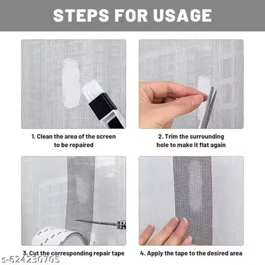 Mosquito Net Repair Tape 200cm x 5cm Strong Adhesive Waterproof Jali Patch Roll for Window Door Balcony Screen Anti Mosquito Mesh Fix Kit India thumbnail 1