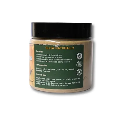 Veora Organics Multani Mitti Face Pack with Lavender | Natural Skin Brightening Face Pack with Banana Powder, Mulethi & Chandan | Oil Control, Tan Removal & Deep Cleansing | Herbal Face Mask | 120g thumbnail 6