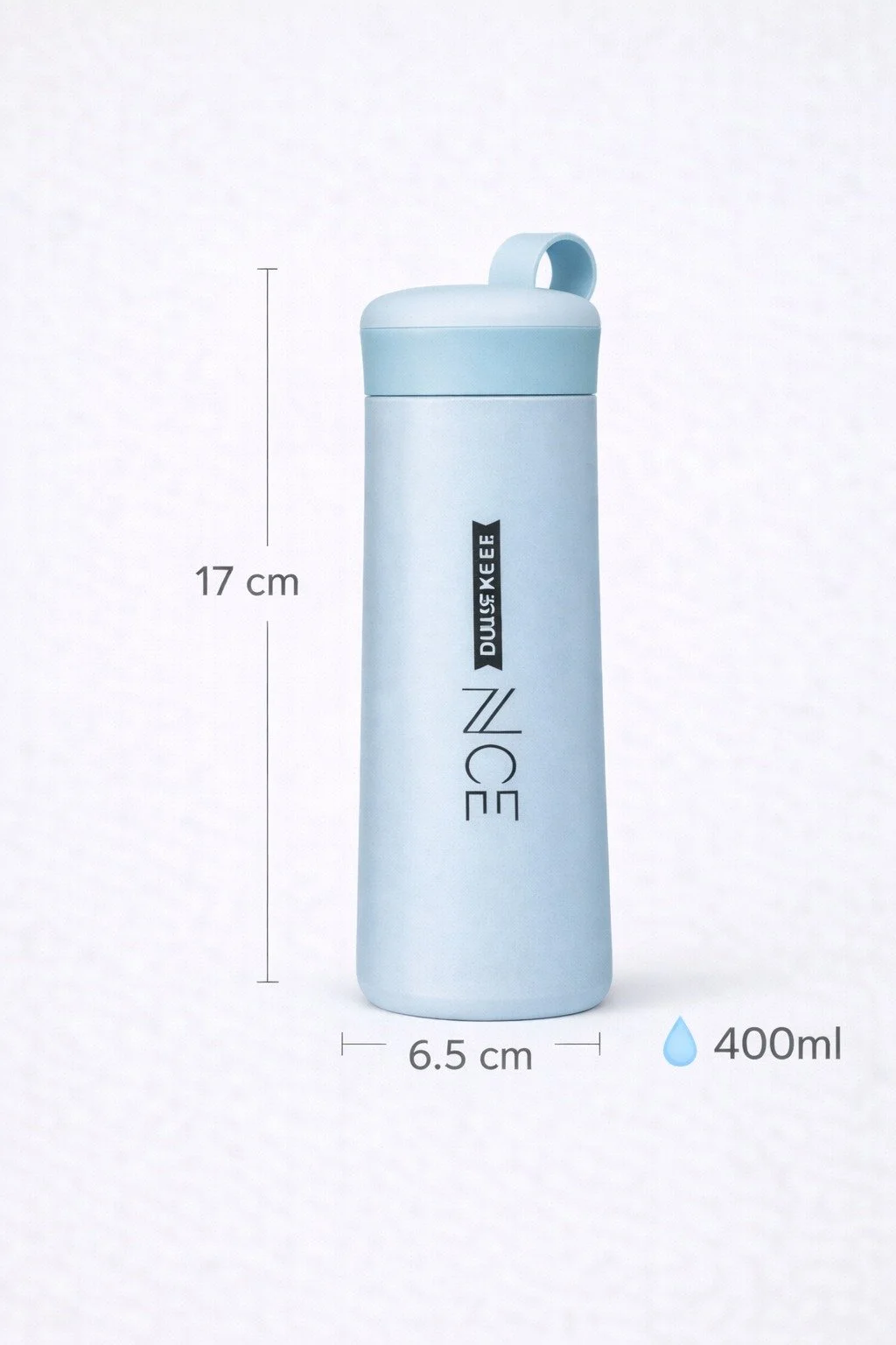 DOUSEKEER Nice Vacuum Insulated Water Bottle 500ml Stainless Steel Thermos Flask with Loop Lid Leakproof Hot and Cold Sipper Bottle for Office Gym School Travel Stylish Pastel Matte Finish Beverage Container for Boys Girls and Adults image 1