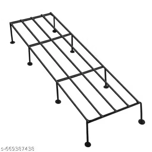 Metal Planter Stand Set of 2 for Indoor Outdoor Balcony Patio Living Room Home Garden Rust Resistant Heavy Duty Plant Holder Black Iron Multi Size Decorative Plant Rack India image 2