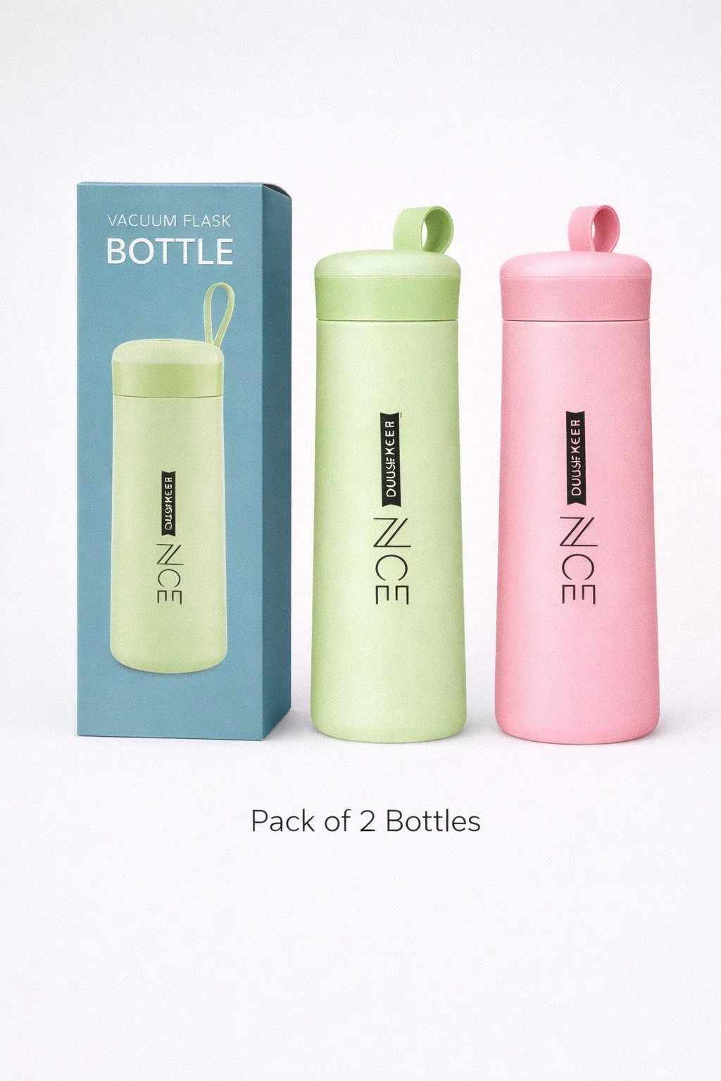 Duusekeer Nice Insulated Stainless Steel Water Bottle 500ml Leak-Proof Vacuum Flask for Office School Gym Yoga Pink Green image 2