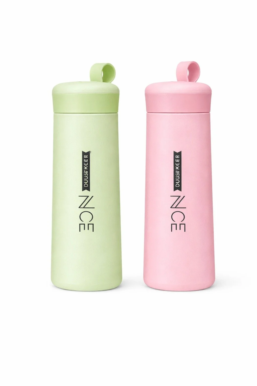 Duusekeer Nice Insulated Stainless Steel Water Bottle 500ml Leak-Proof Vacuum Flask for Office School Gym Yoga Pink Green image 1