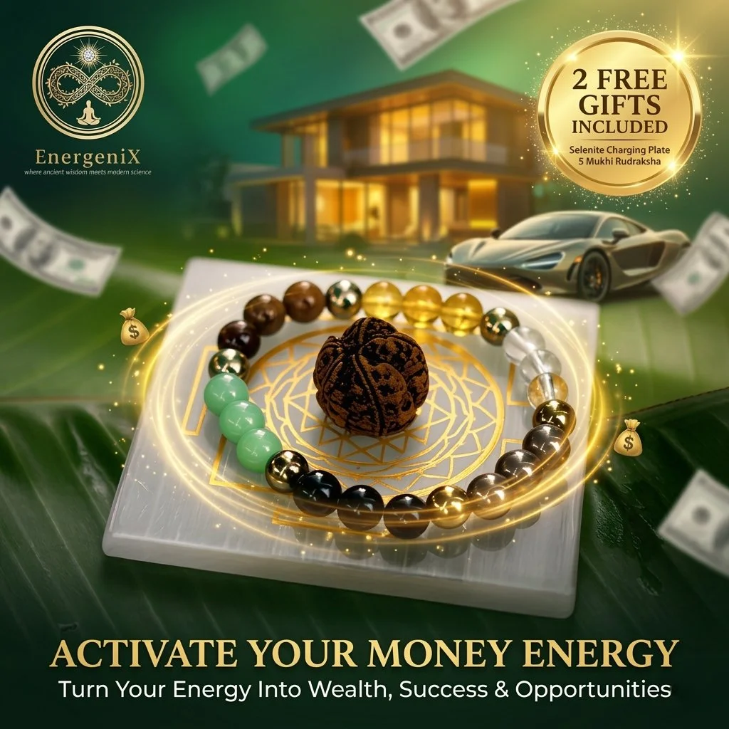 Energenix Money Magnet Dhan Yog Bracelet with Citrine Pyrite Tiger Eye Crystal Beads image 1