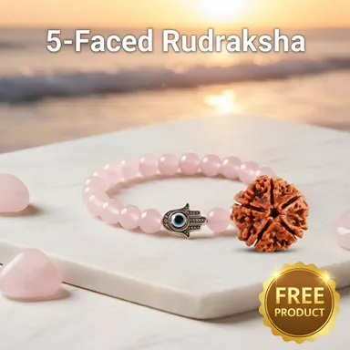 Energenix Rose Quartz Evil Eye Bracelet for Love, Relationship Healing and Spiritual Protection - Natural 8mm Pink Crystal Beads with Silver Hamsa Hand Nazar Charm for Peace, Harmony and Negative Energy Shielding - India Best Price 2026 thumbnail 1