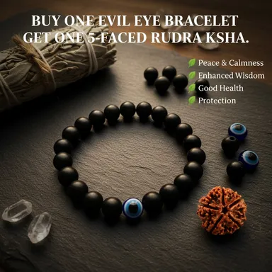 Energenix Black Tourmaline Evil Eye Bracelet Powerful Protection Negative Energy Shield Handmade Natural Stone Beaded Bracelet for Men and Women Grounding Root Chakra Healing Aura Cleansing Crystal Talisman Ward Off Nazar Bad Luck and Anxiety Relief thumbnail 1