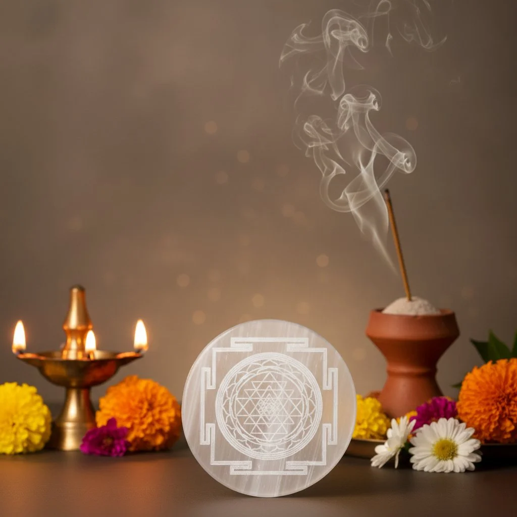Natural Selenite Charging Plate for Crystals | Cleansing & Energy Recharge Plate for Bracelets Rudraksha & Healing Stones | High-Vibration Crystal Charger for Home Meditation Spiritual Decor image 1