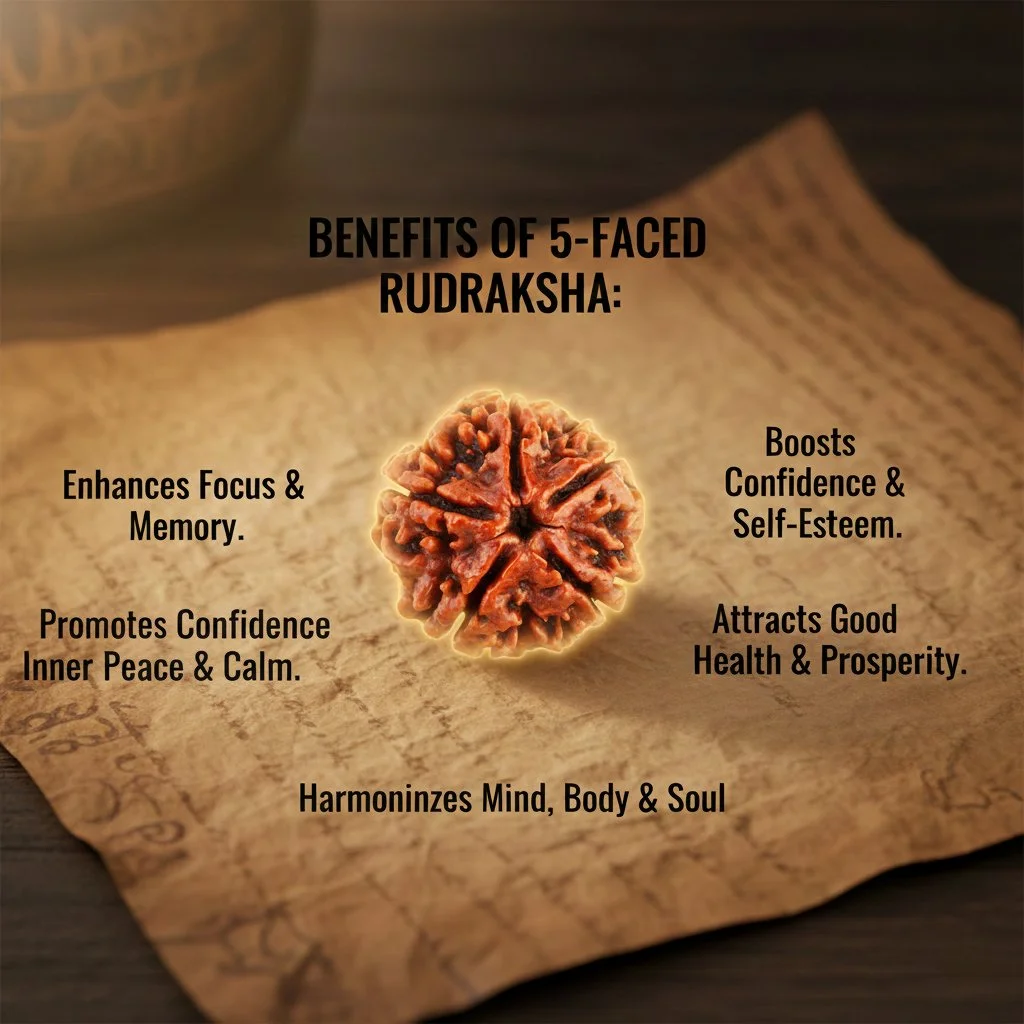 EnergeniX Panch Mukhi Rudraksha Original 5 Mukhi Rudraksha for Peace Protection Spiritual Growth Stress Relief Positivity Calm Mind Shiva Bead for Men Women Students Professionals Householders image 2