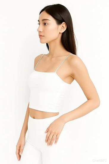 Banana Go Women White Camisole Top and Shorts Set Cotton Soft Nightwear Sleepwear Loungewear Pyjama Set for Women Summer Night Dress Combo Banana Go Women White Camisole Top and Shorts Set Cotton Soft Nightwear Sleepwear Loungewear Pyjama Set for Women Su image 2