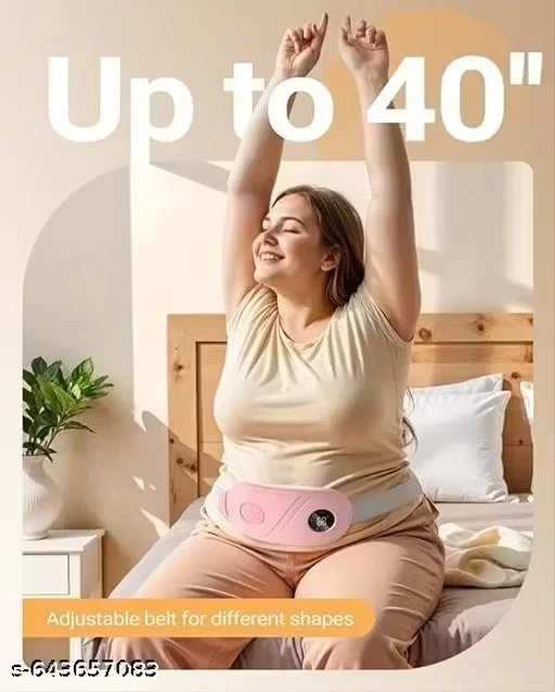 Period Cramp Relief Massager Heating Pad 6 Modes Portable Electric Heating Belt for Back Pain Menstrual Pain Relief USB Rechargeable Rose Colour image 3