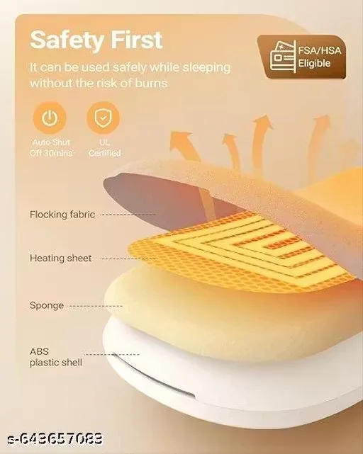 Period Cramp Relief Massager Heating Pad 6 Modes Portable Electric Heating Belt for Back Pain Menstrual Pain Relief USB Rechargeable Rose Colour image 4