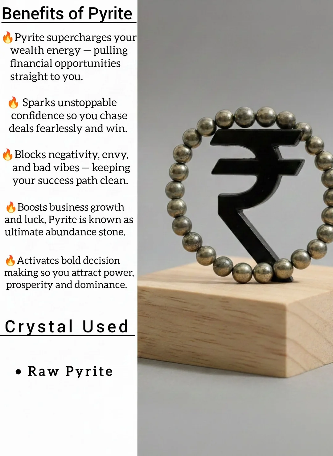 EnergeniX Money Magnet DhanYog Pyrite Bracelet for Wealth Attraction, Money Abundance, Business Success, Financial Growth & Prosperity for Men & Women image 3