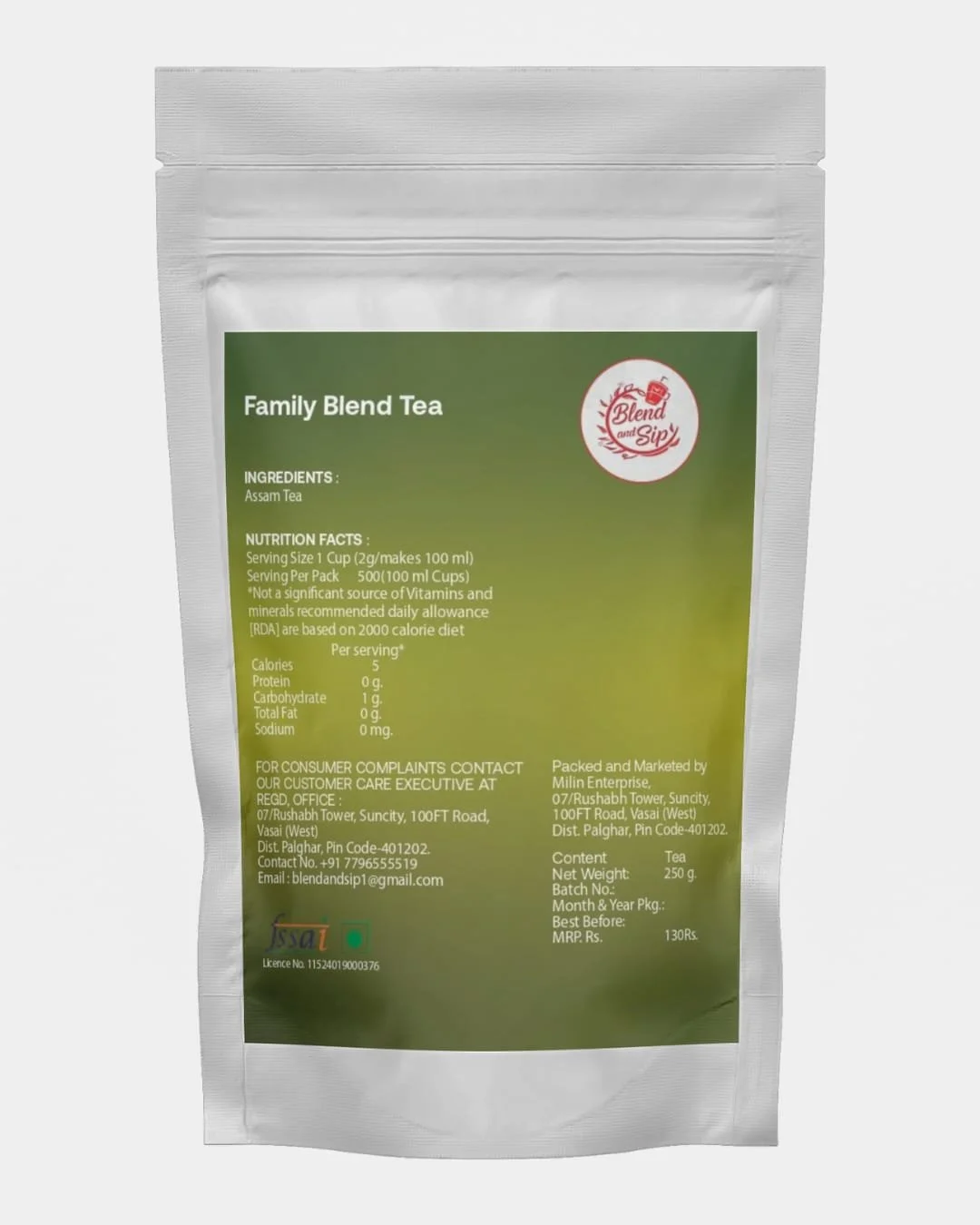 100% Natural Family Blend Tea | Gluten Free Sugar Free Vegan Premium Black Tea Leaves Rich Aroma Strong Flavour Chai for Home Office Daily Use Healthy Antioxidant Rich India image 2