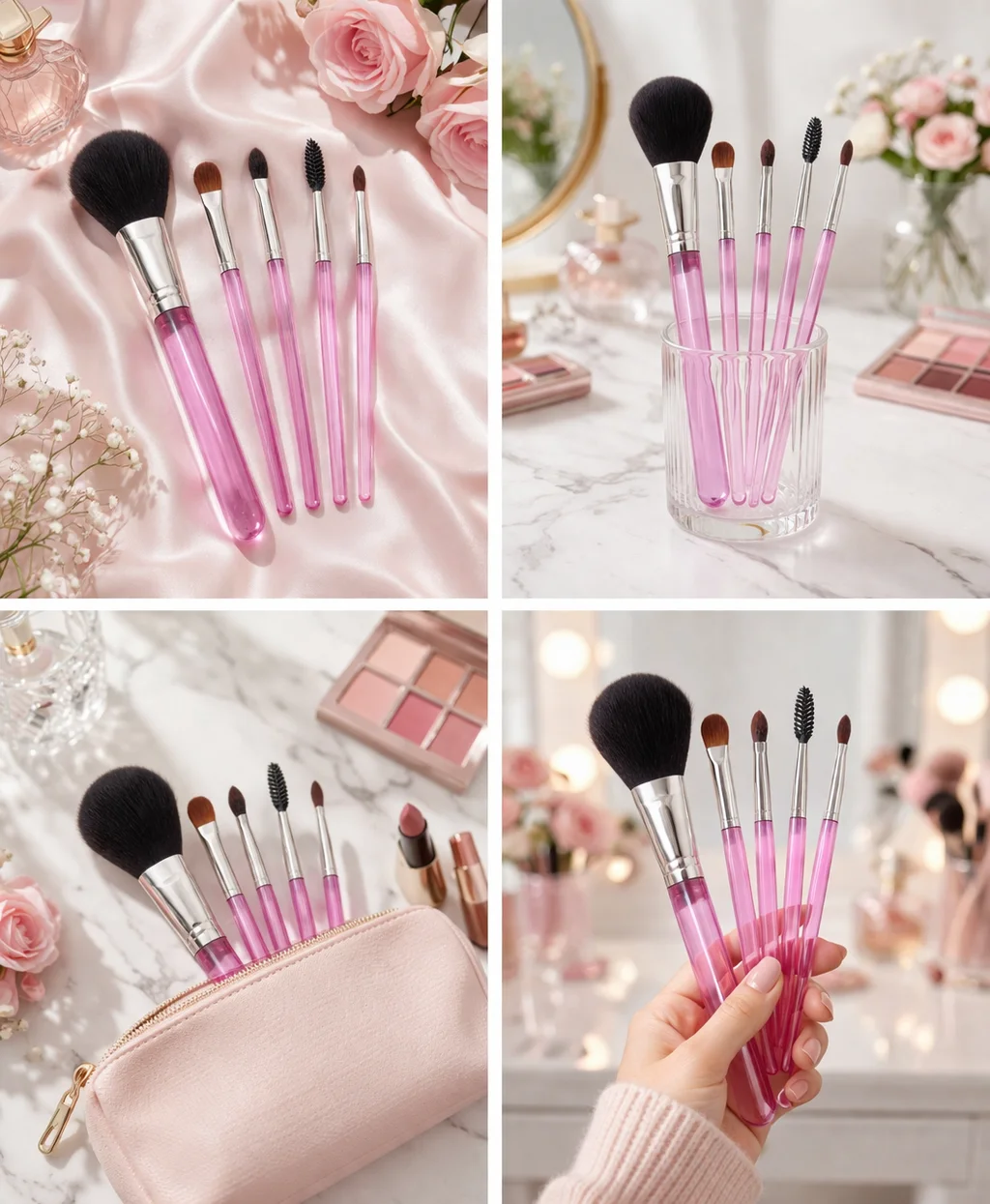 Makeup Brushes Set Full Face & Eye Professional Cosmetic Brush Kit 15pc with Powder Blush Foundation Eyeshadow Concealer Contour Detailer Blending Tools for Women India image 2