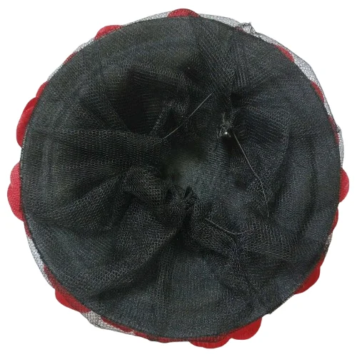 CONGO Artificial Bridal Juda Gujra Style, Beautiful Hair Accessories Hair Band Bun for Girls and Women (Red) image 2