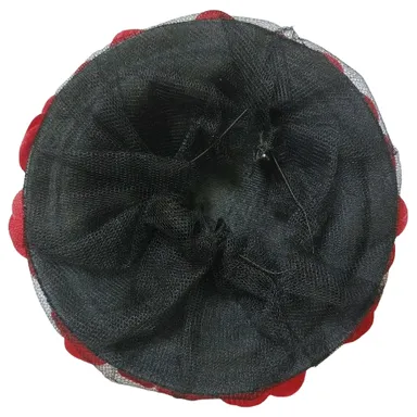 CONGO Artificial Bridal Juda Gujra Style, Beautiful Hair Accessories Hair Band Bun for Girls and Women (Red) thumbnail 1