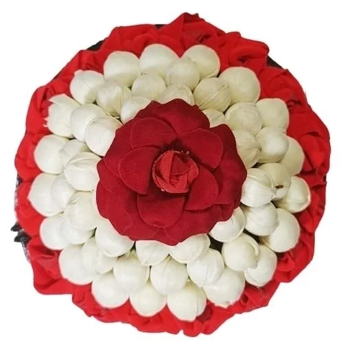 CONGO Artificial Jasmine Flower Bun Juda Maker Flower Gajra Hair Accessories for Women and Girls White Color (Pack-01) image 1